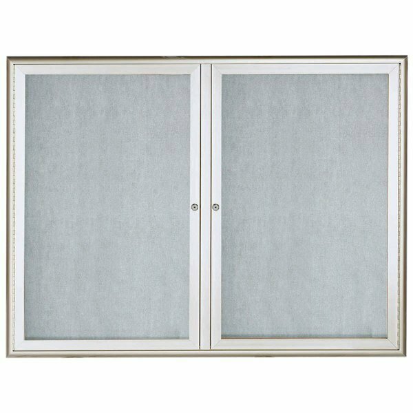 Aarco LWL4836O 48in x 36in Oak Finish Lighted Bulletin Board Cabinet 116WL4836OAK